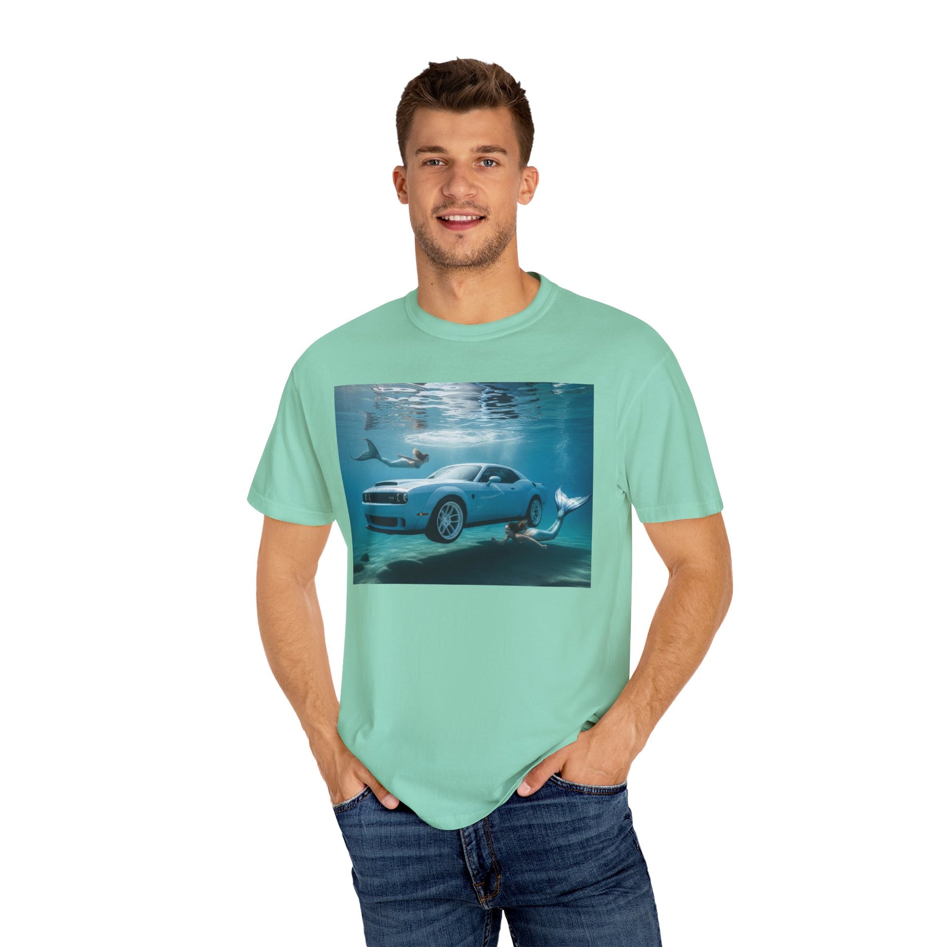 Ocean Escape Unisex T-Shirt, Cool Car Underwater Tee, Funny Beach Shirt, Summer Style, Gift for Car Lovers