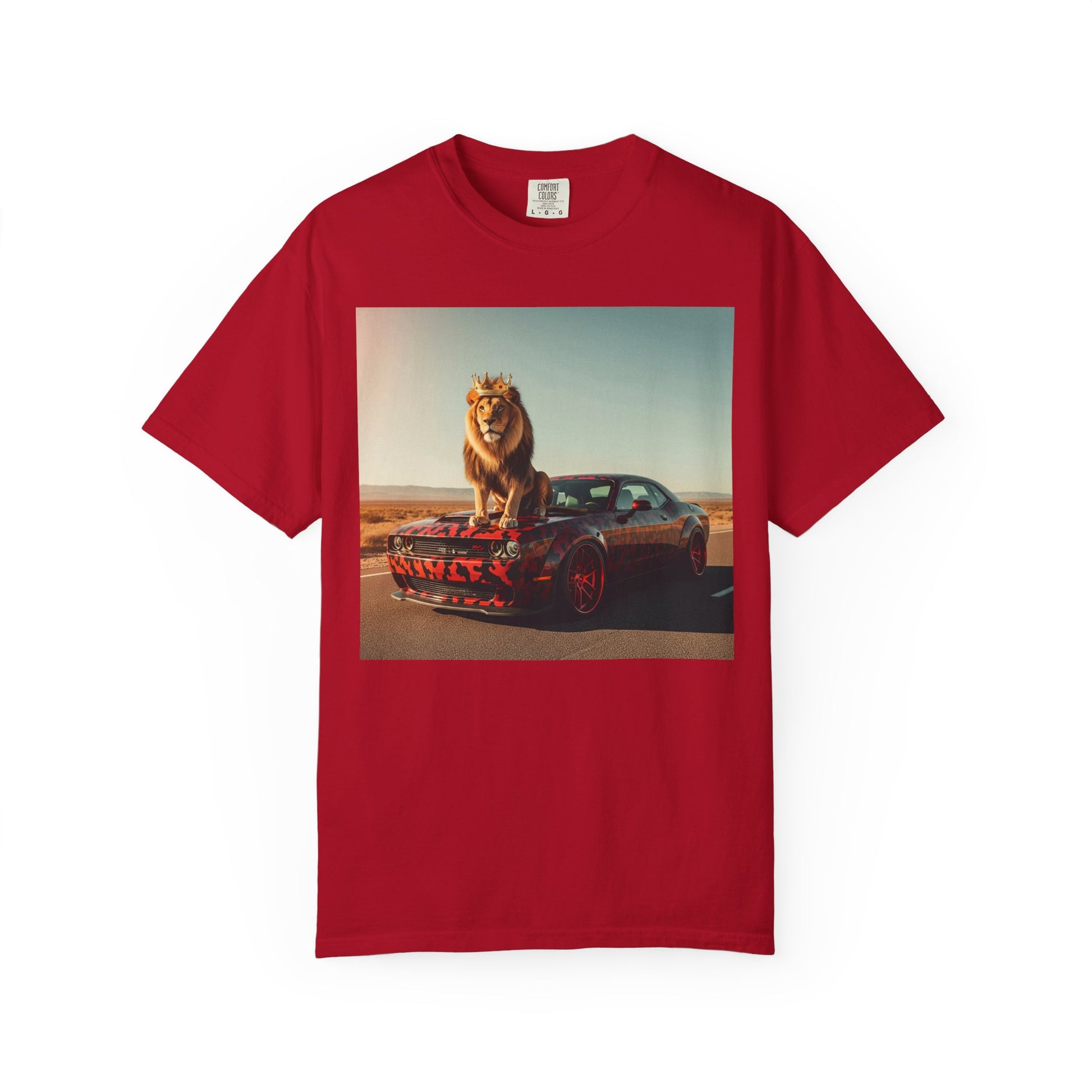 Fierce Lion Graphic Tee, Vintage Car T-shirt, Animal Lover Gift, Unisex Fashion Shirt, Cool Casual Wear, Unique Statement Top