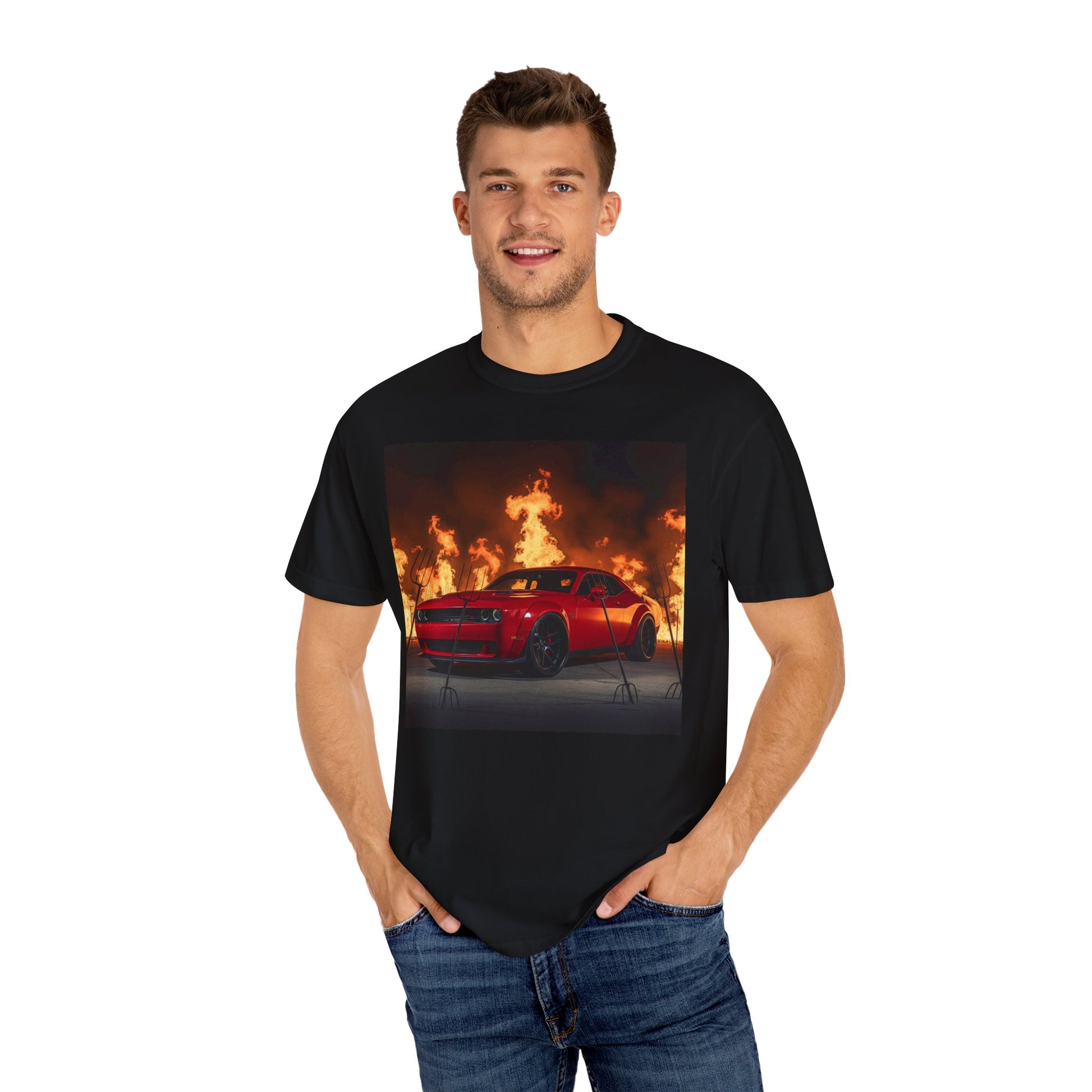 Fiery Muscle Car Unisex T-Shirt | Perfect for Car Lovers, Gift for Birthdays, Casual Wear, Automotive Events, Gift for Him