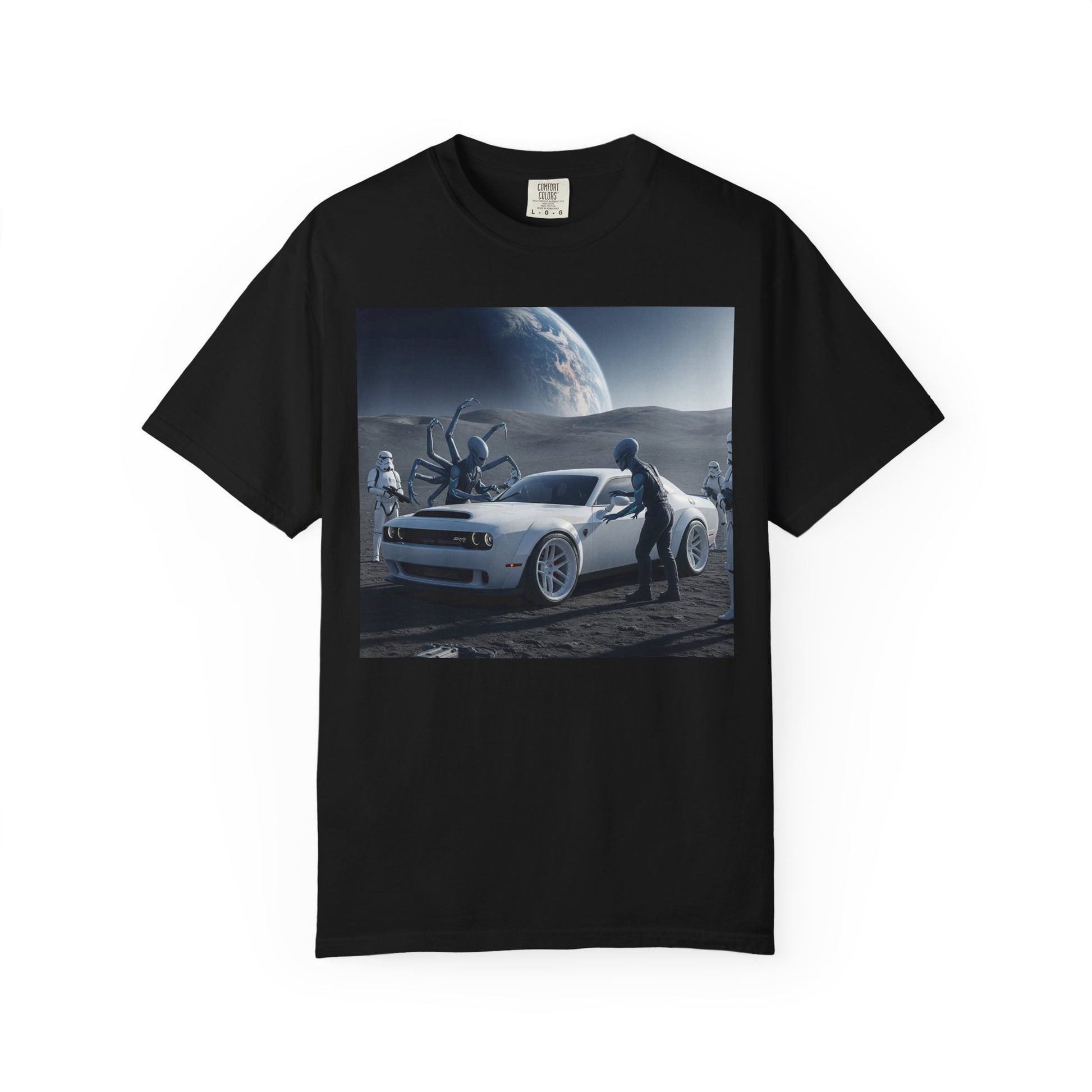 Cosmic Adventure Unisex T-Shirt | Trendy Graphic Tee | Space Car Design | Perfect for Sci-Fi Fans, Casual Outfits, Gift Ideas