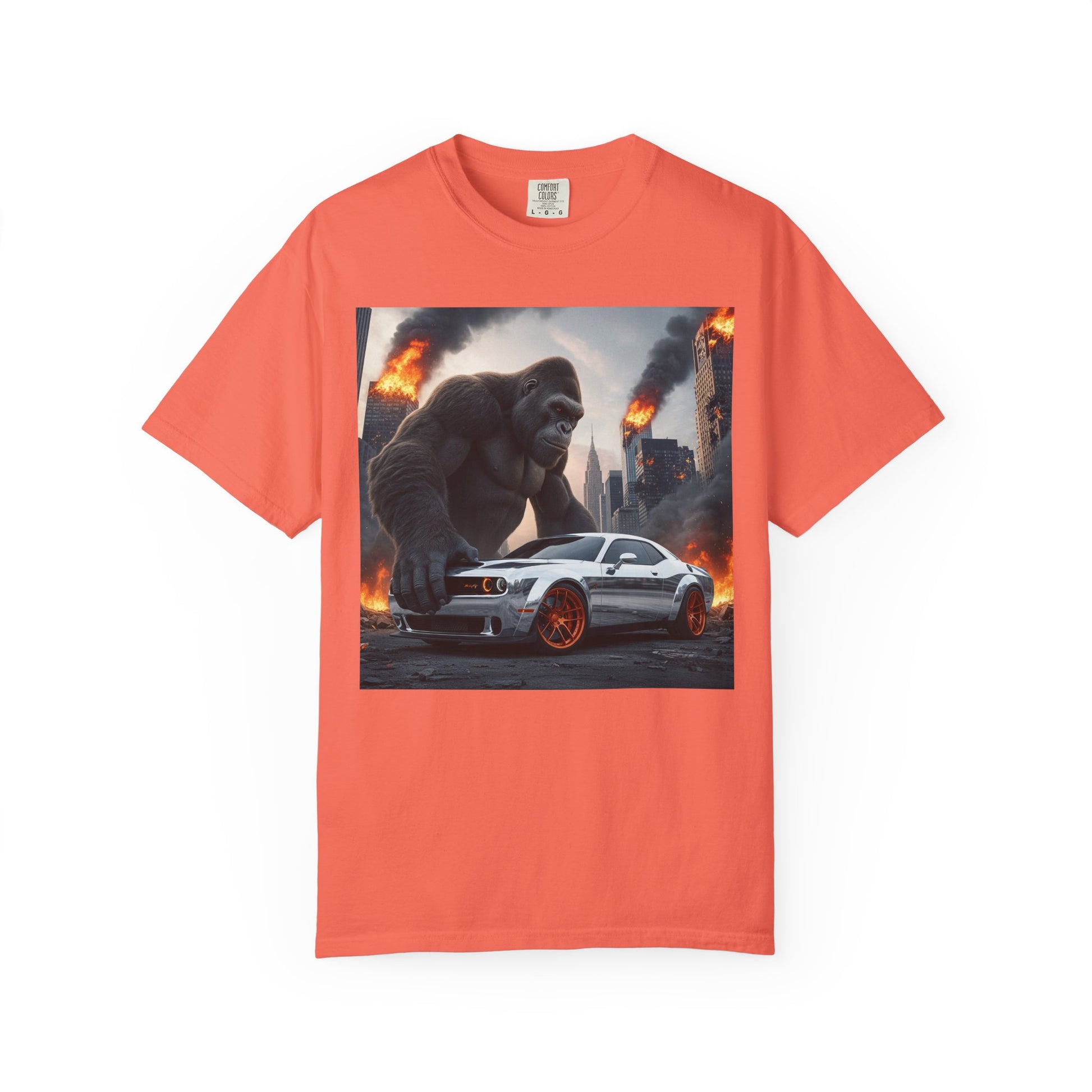Epic Gorilla & Muscle Car Graphic Tee, Unisex T-Shirt, Casual Style, Streetwear Fashion, Gift for Car Lovers
