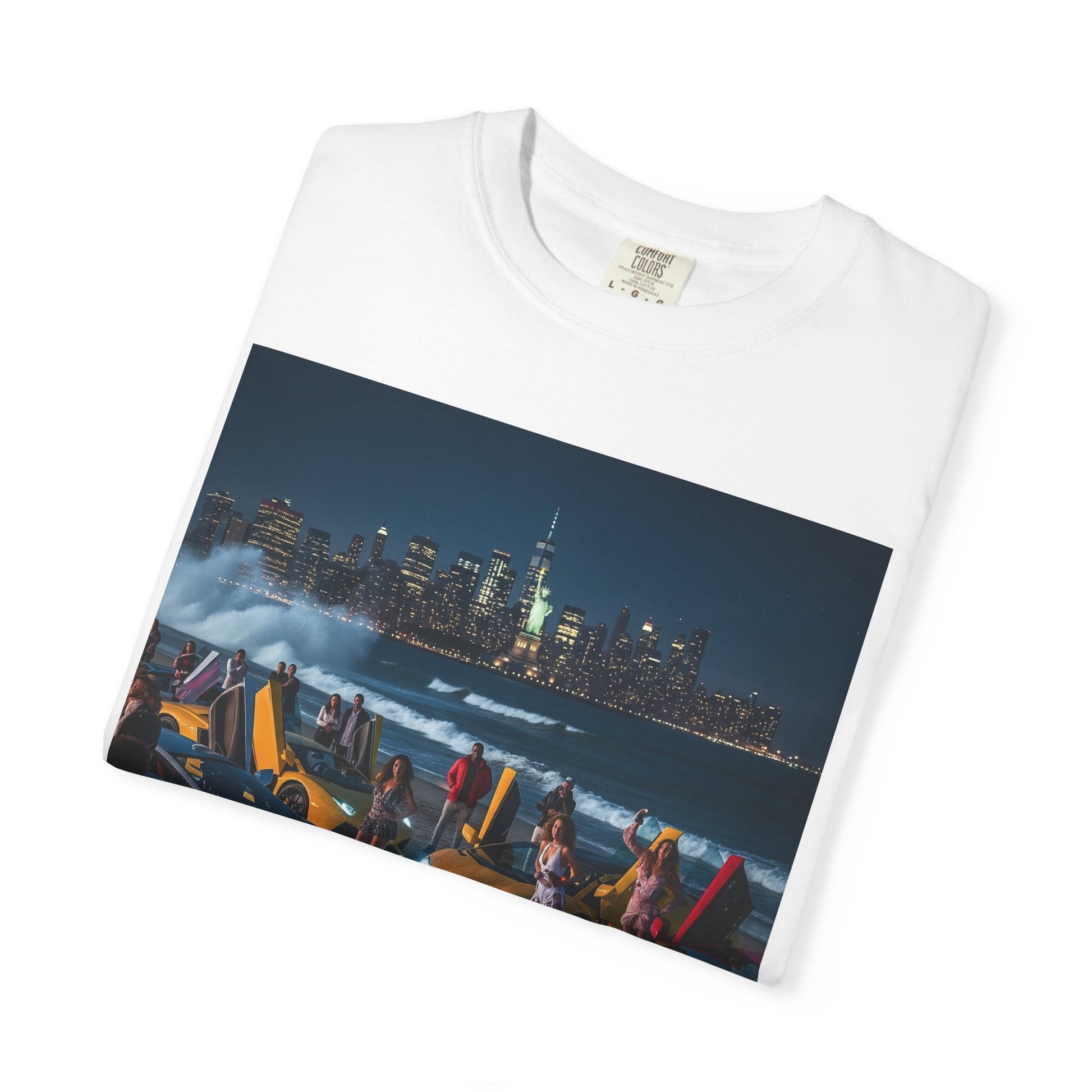 Cityscape Nightlife Unisex T-shirt, Cool Graphic Tee, Urban Style Top, Perfect for Parties, Gifts for Friends, Trendy Streetwear