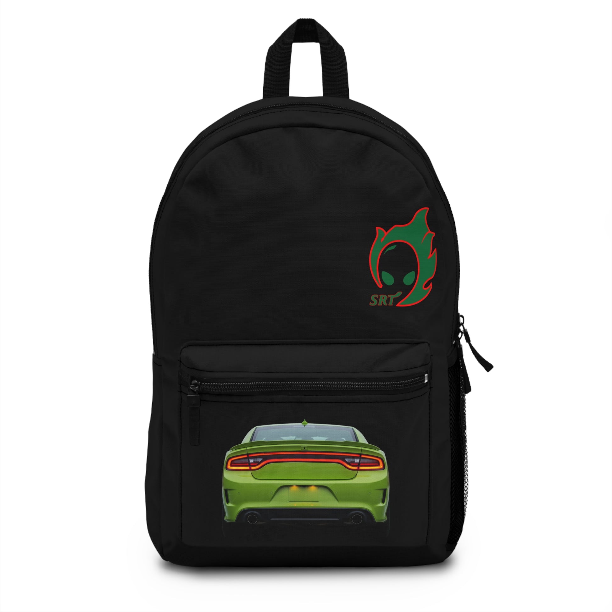 Sporty Alien Car Backpack, Cool Vehicle Bag for Kids, Travel Daypack, School Bag for Teens, Gift for Car Enthusiasts