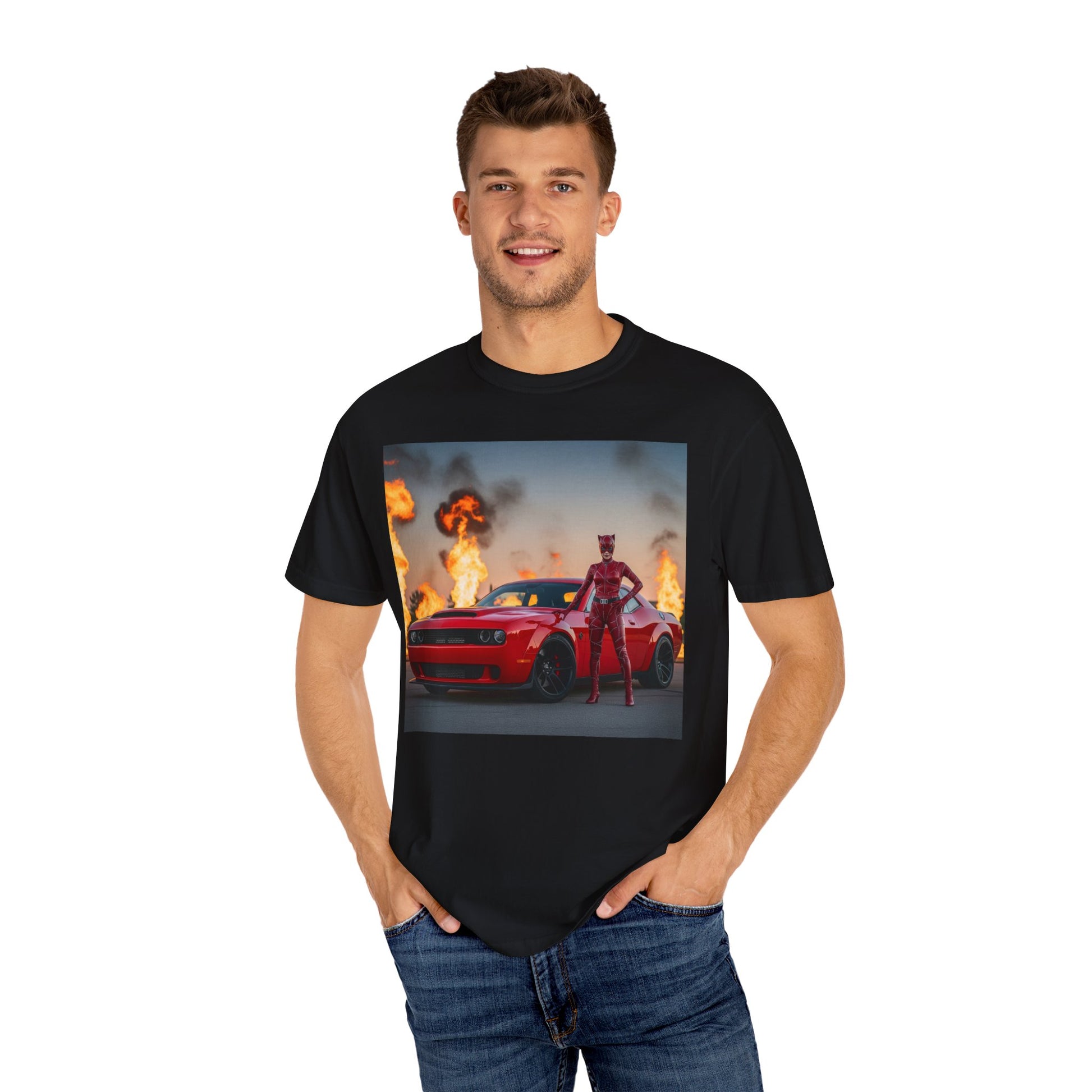Fiery Challenger T-Shirt | Unisex Graphic Tee, Car Lover Gift, Cool T-Shirt, Vintage Style, Casual Wear
