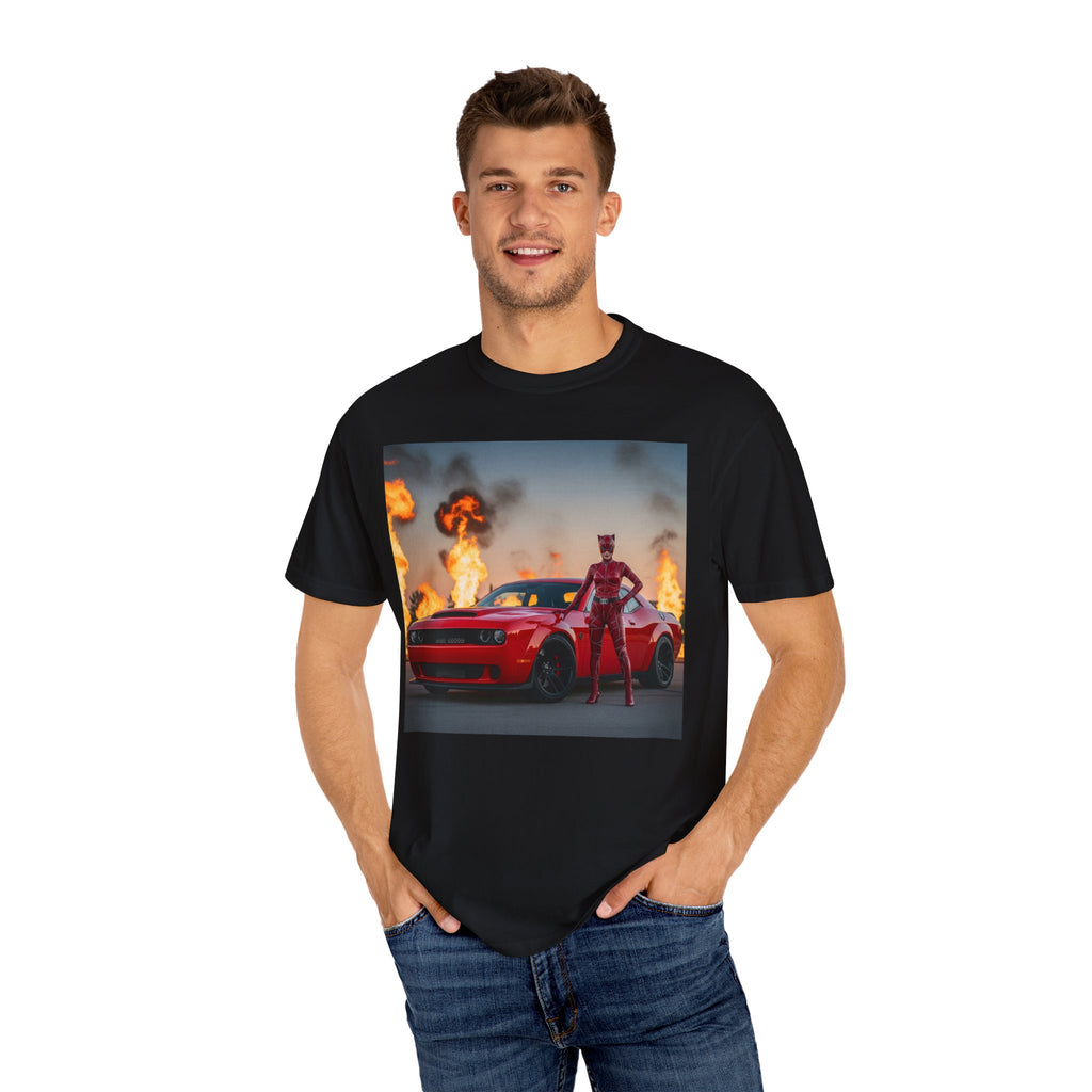 Fiery Challenger T-Shirt | Unisex Graphic Tee, Car Lover Gift, Cool T-Shirt, Vintage Style, Casual Wear