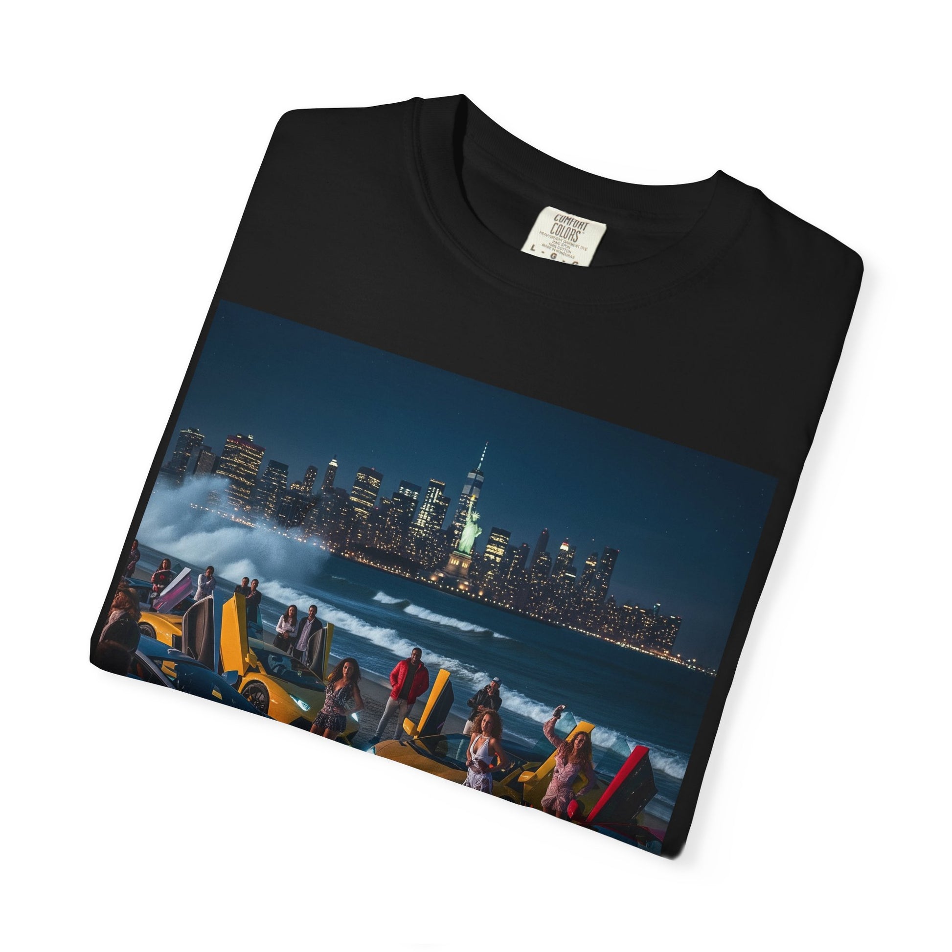 Cityscape Nightlife Unisex T-shirt, Cool Graphic Tee, Urban Style Top, Perfect for Parties, Gifts for Friends, Trendy Streetwear