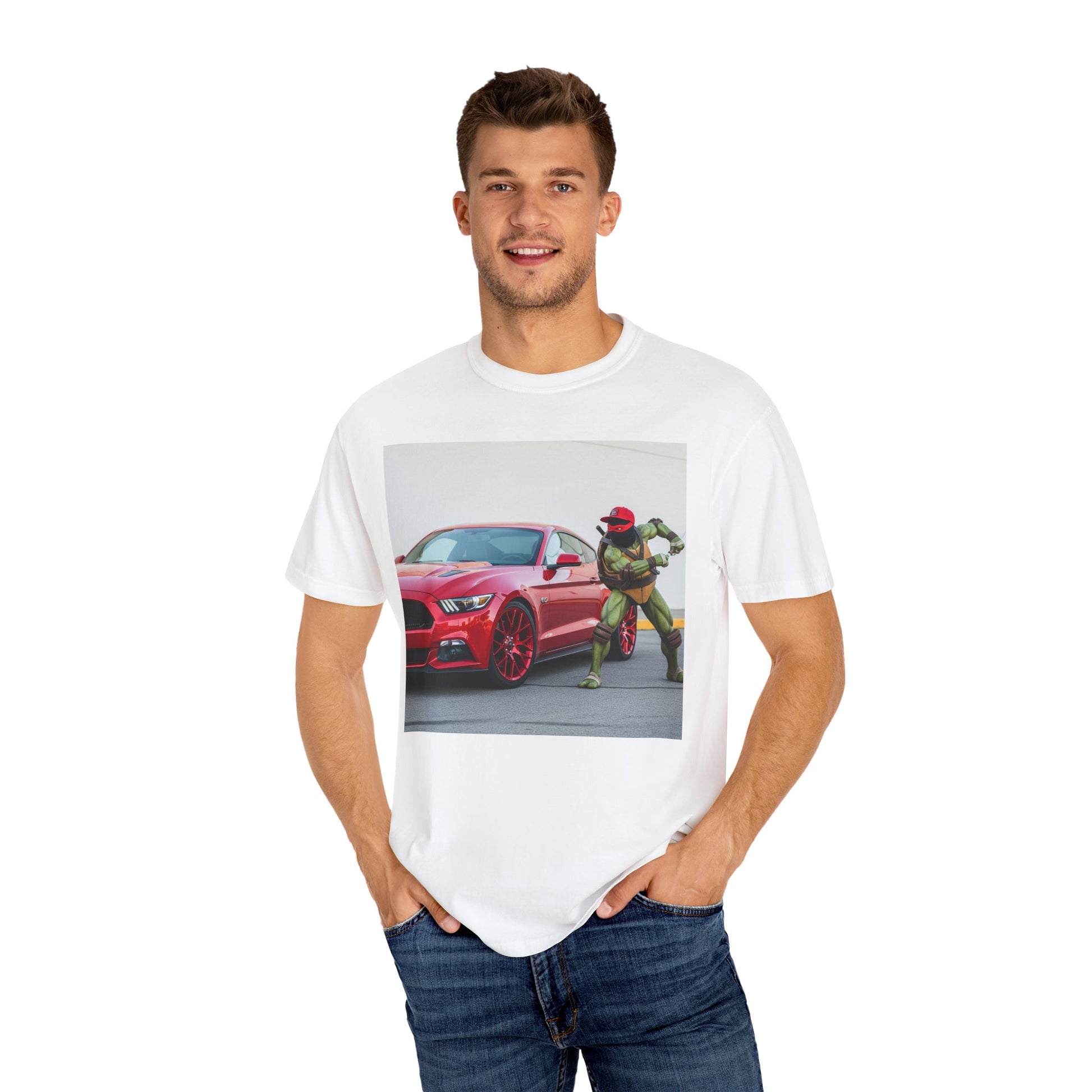 Cool Car & Ninja Graphic T-shirt, Unisex Fashion Tee, Unique Gift, Car Enthusiast Shirt, Nostalgic Wear, Fun Casual Outfit