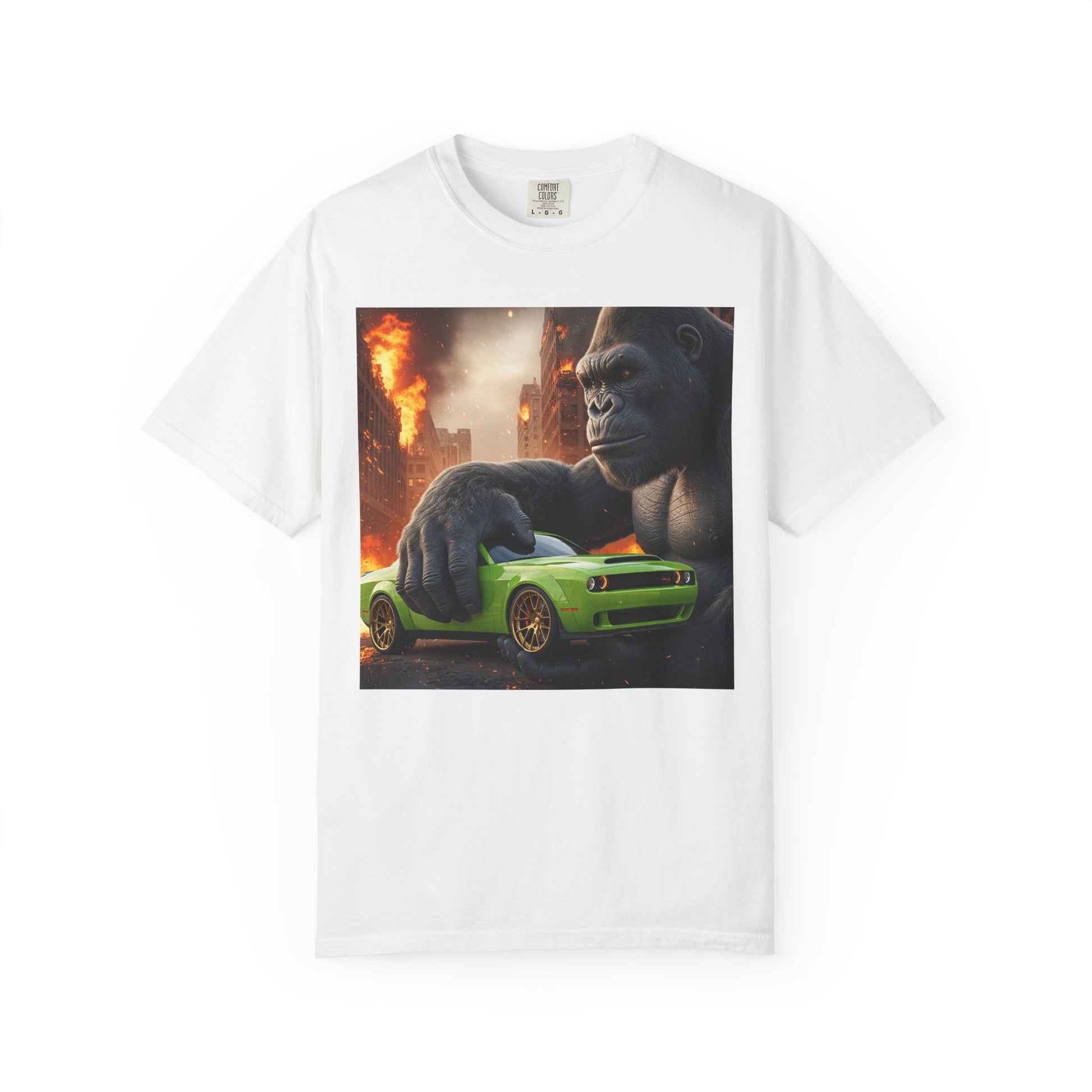 Epic Gorilla T-Shirt, Garment-Dyed Tee, Cartoon Car Lover Shirt, Gift for Movie Fans, Trendy Unisex Fashion