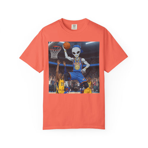 Alien Basketball Unisex T-Shirt, Fun Graphic Tee, Sports Apparel, Gift for Fans, Unique Streetwear, Casual Wear