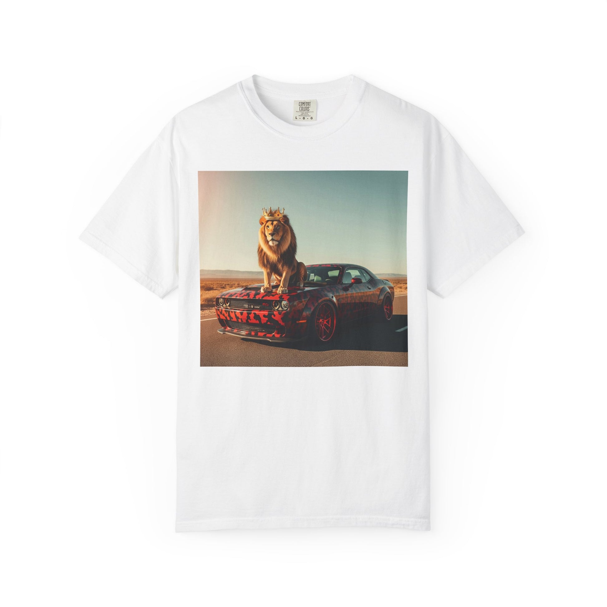 Fierce Lion Graphic Tee, Vintage Car T-shirt, Animal Lover Gift, Unisex Fashion Shirt, Cool Casual Wear, Unique Statement Top