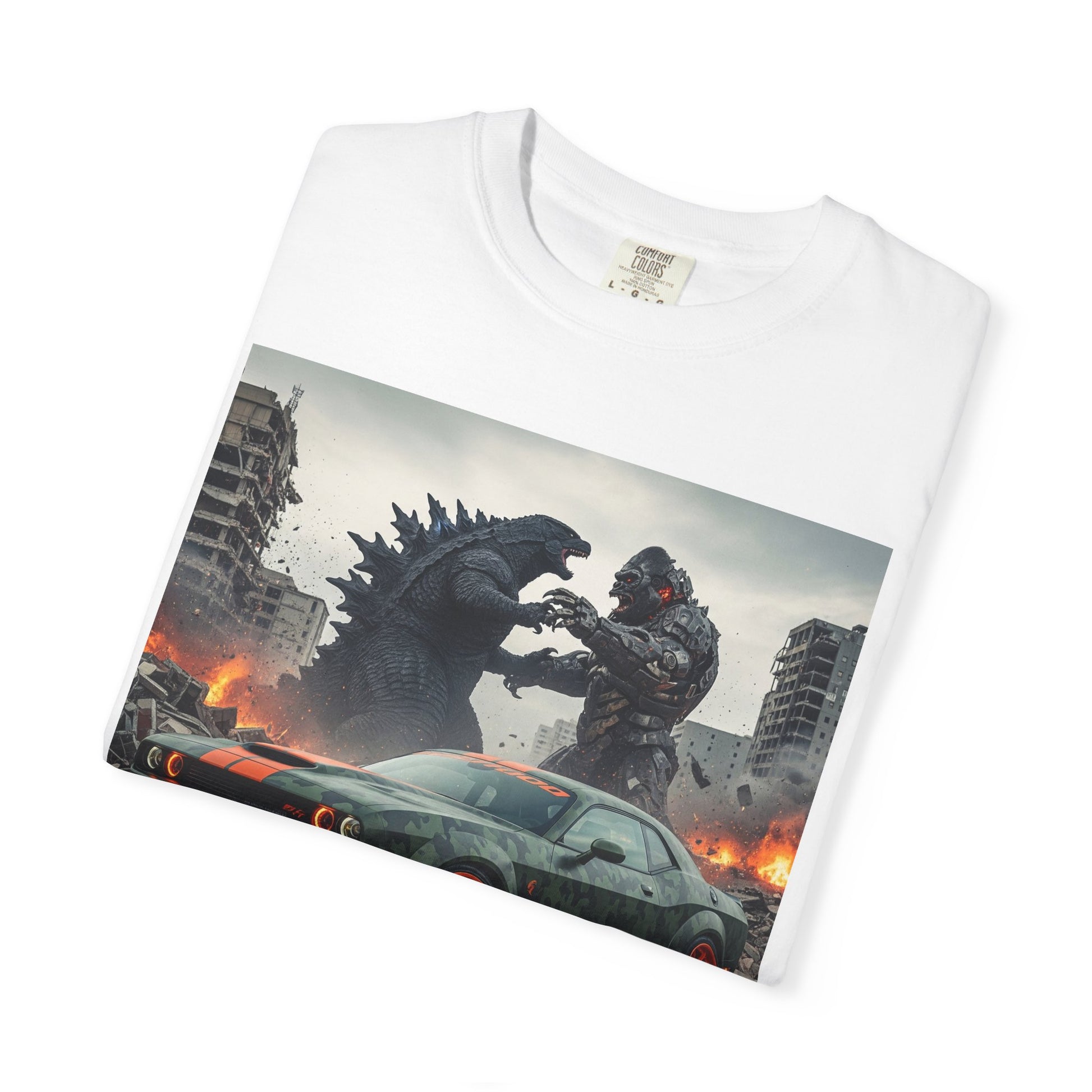 zilla vs. Monster Unisex T-Shirt, Graphic Tee for Men and Women, Perfect for Halloween, Gifts, Car Lovers, Movie Fans