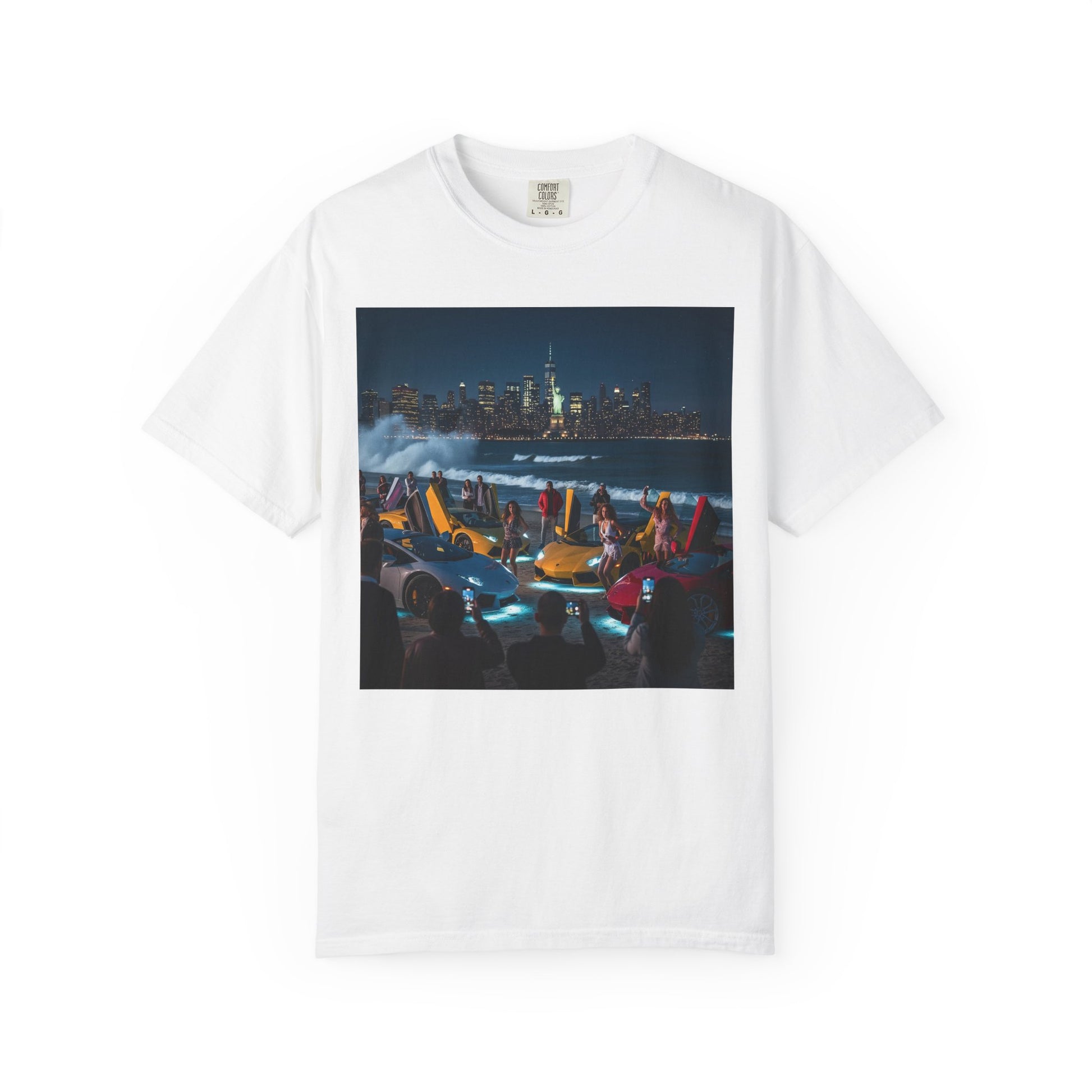 Cityscape Nightlife Unisex T-shirt, Cool Graphic Tee, Urban Style Top, Perfect for Parties, Gifts for Friends, Trendy Streetwear
