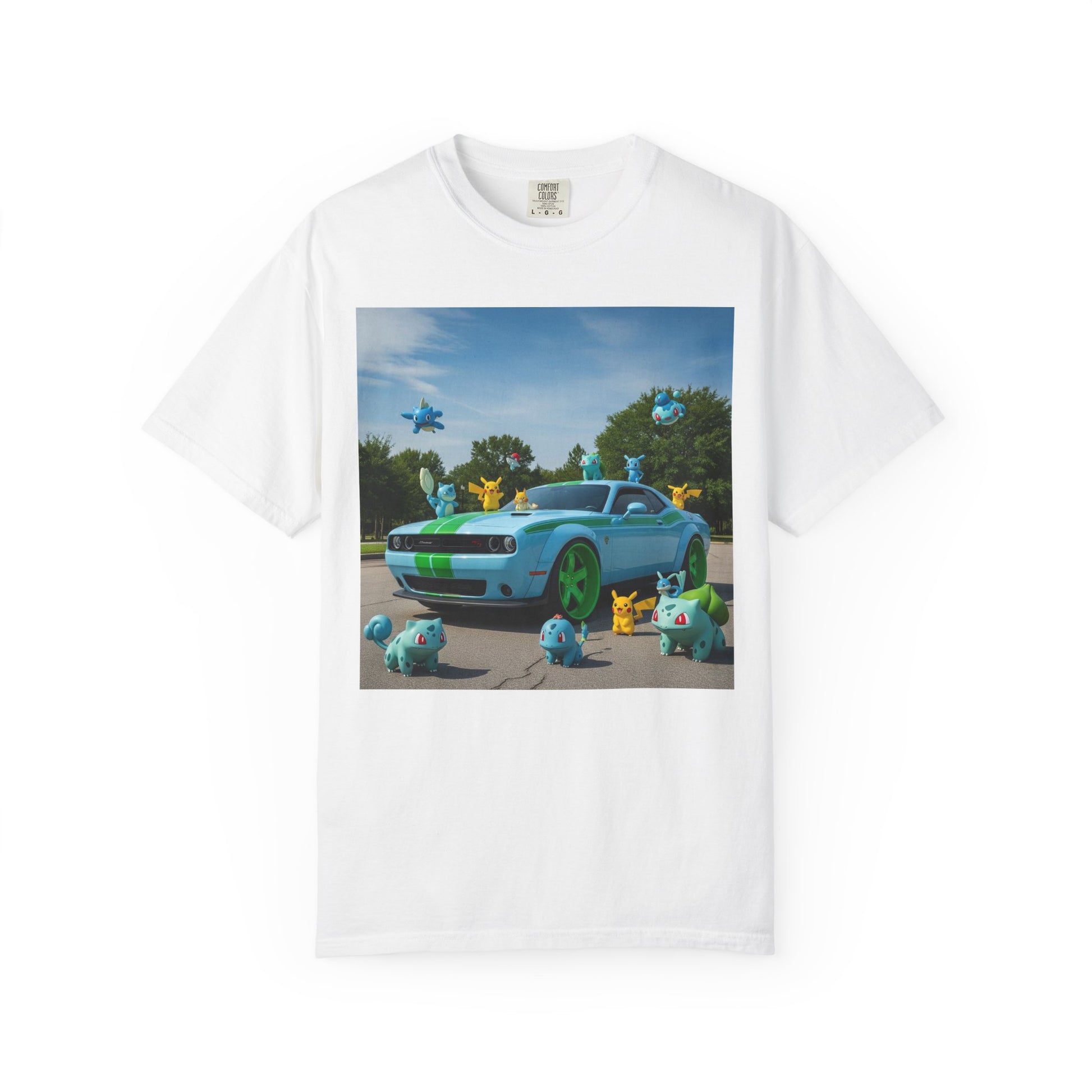 Whimsical Car Tee: Fun Graphic T-Shirt, Casual Wear, Anime Style, Gift for Gamers, Summer Apparel, Unique Tees