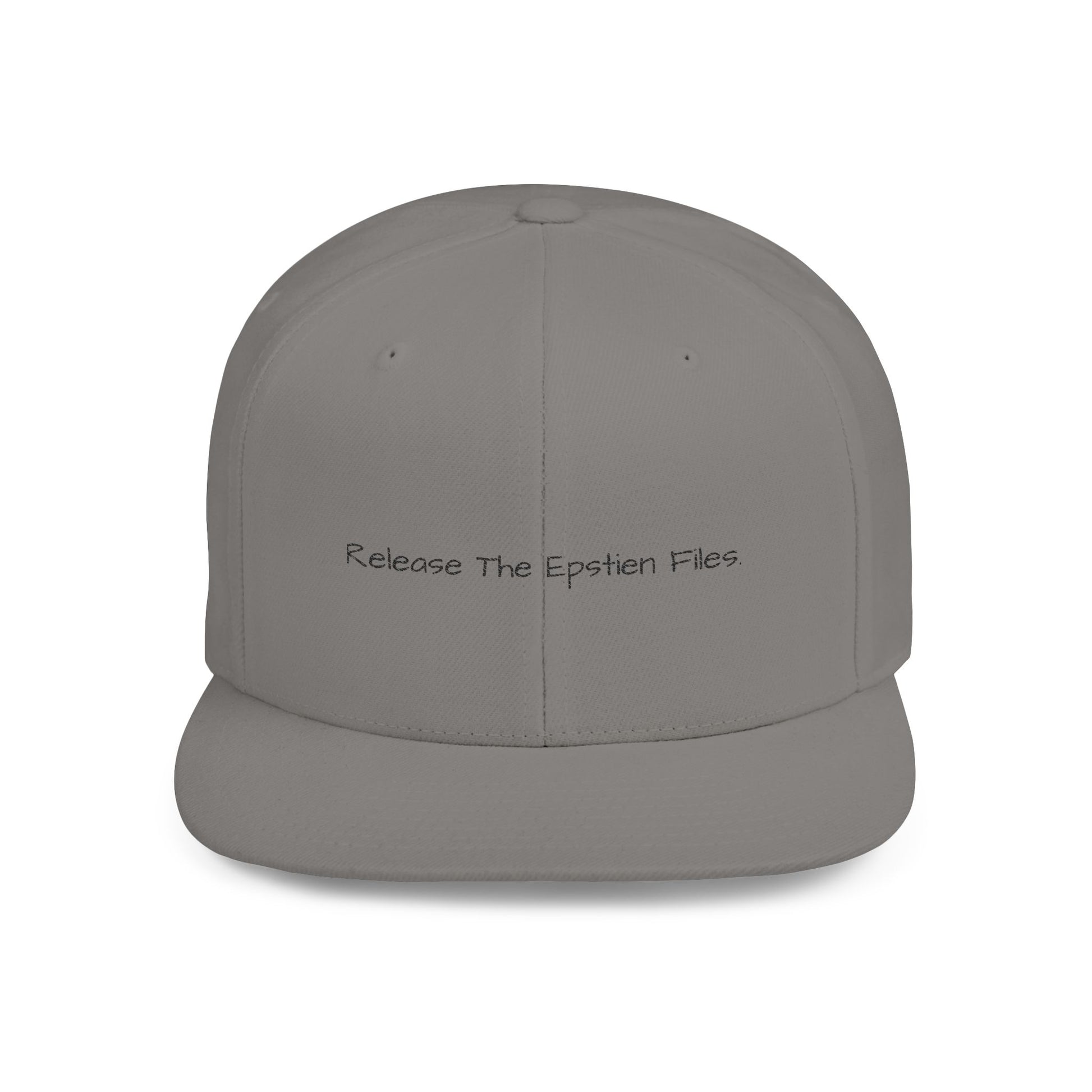 Stylish Flat Bill Snapback Cap - 'Release The Epstein Files', Trendy Hat for Supporters, Gift, Casual, Everyday Wear, Unisex