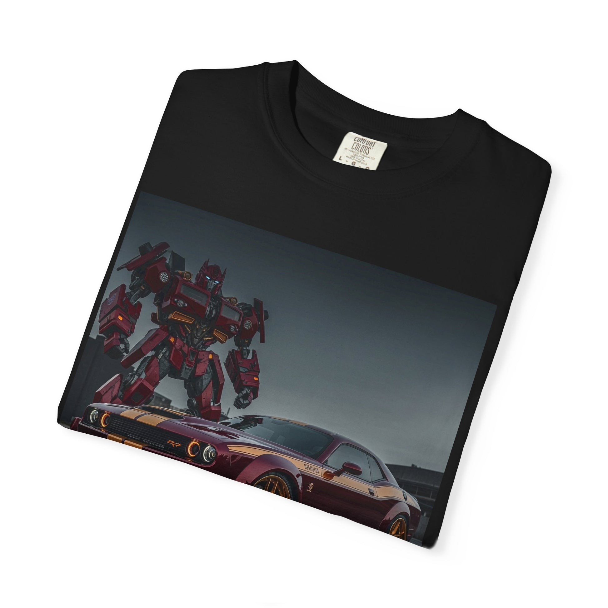 Retro Car & Robot Graphic T-shirt, Unisex Streetwear, Gift for Car Lovers, Festival Outfit, Vintage Vibe Tee