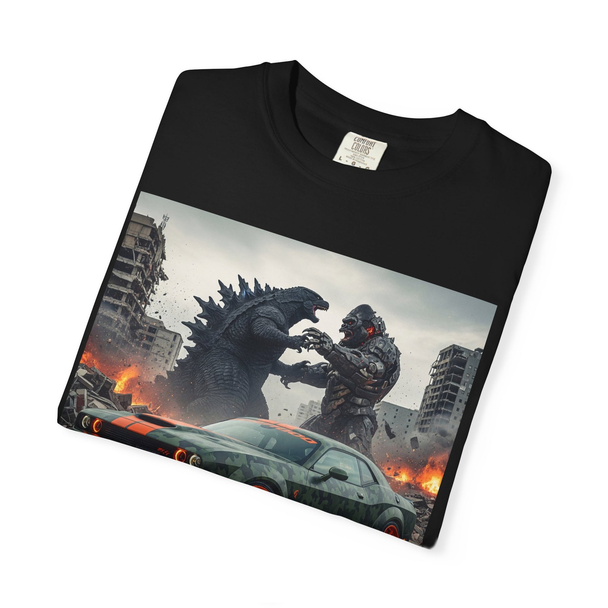 zilla vs. Monster Unisex T-Shirt, Graphic Tee for Men and Women, Perfect for Halloween, Gifts, Car Lovers, Movie Fans