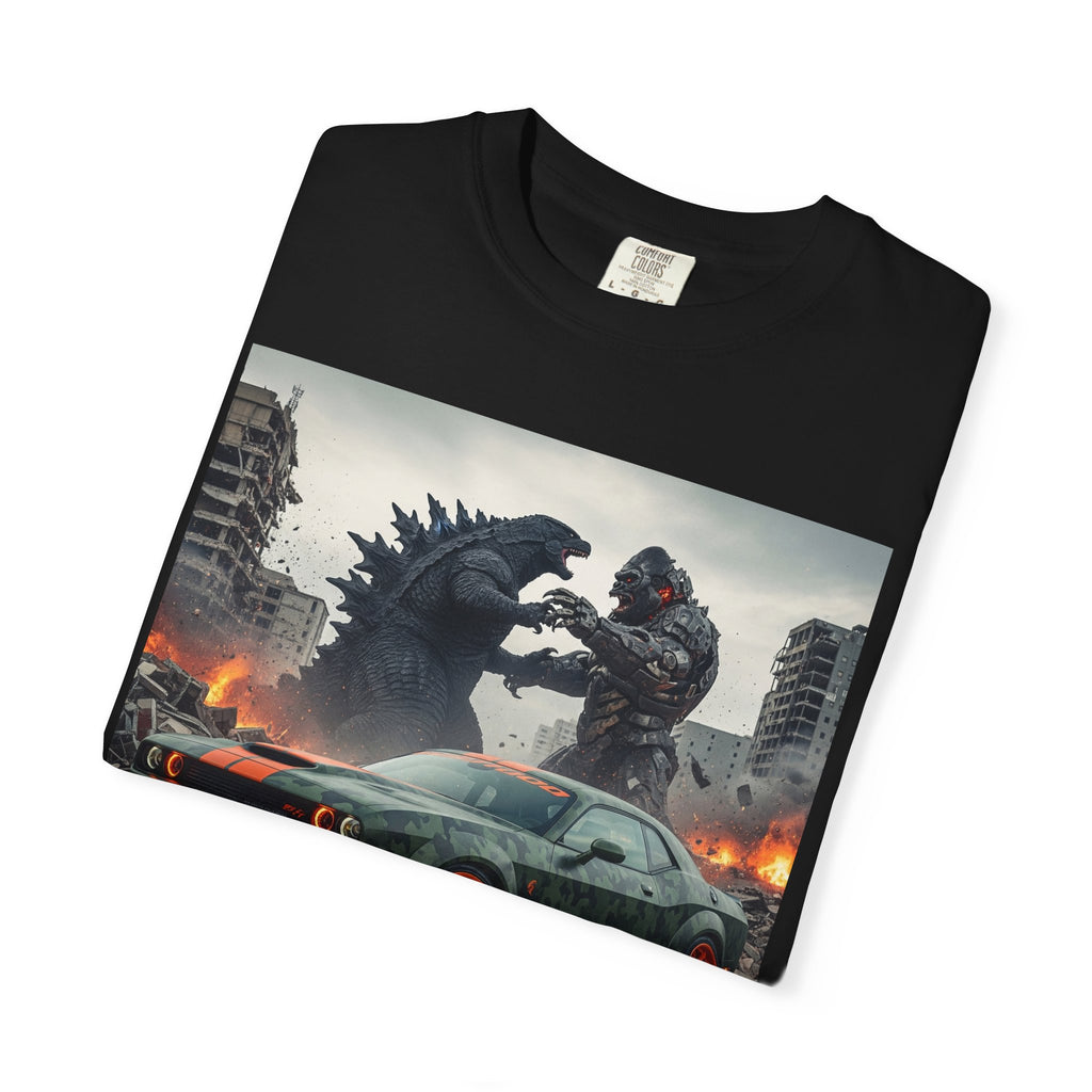 zilla vs. Monster Unisex T-Shirt, Graphic Tee for Men and Women, Perfect for Halloween, Gifts, Car Lovers, Movie Fans