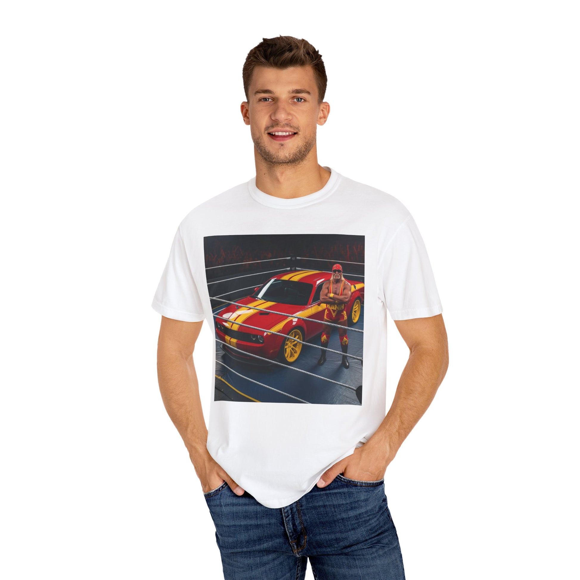 Vibrant Unisex Garment-Dyed T-Shirt - Retro Racing Design, Car Lovers Gift, Casual Wear, Unique Graphic Tee, Birthday Gift