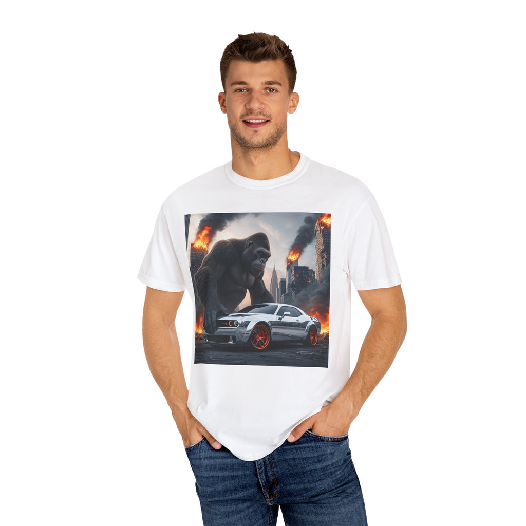 Epic Gorilla & Muscle Car Graphic Tee, Unisex T-Shirt, Casual Style, Streetwear Fashion, Gift for Car Lovers