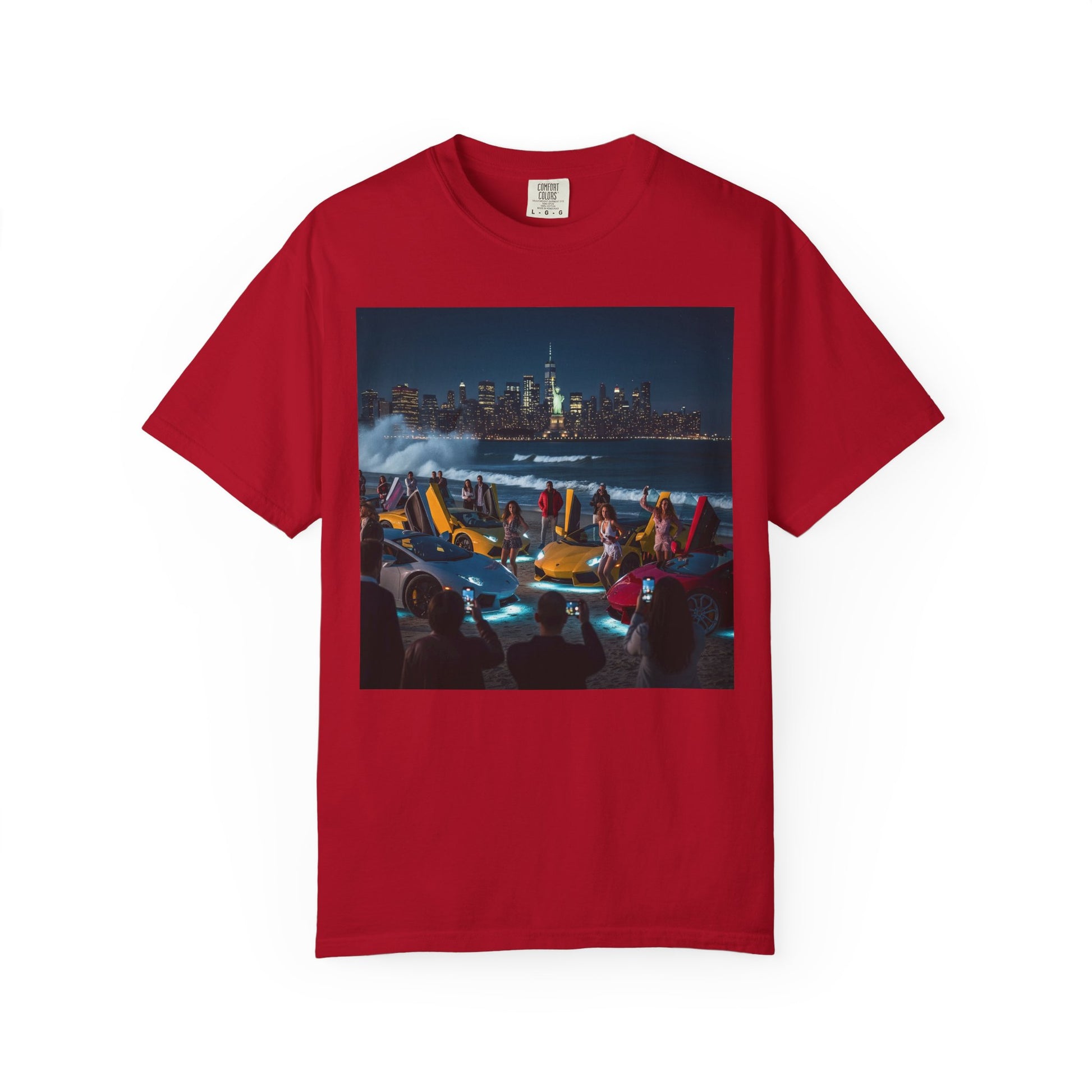 Cityscape Nightlife Unisex T-shirt, Cool Graphic Tee, Urban Style Top, Perfect for Parties, Gifts for Friends, Trendy Streetwear