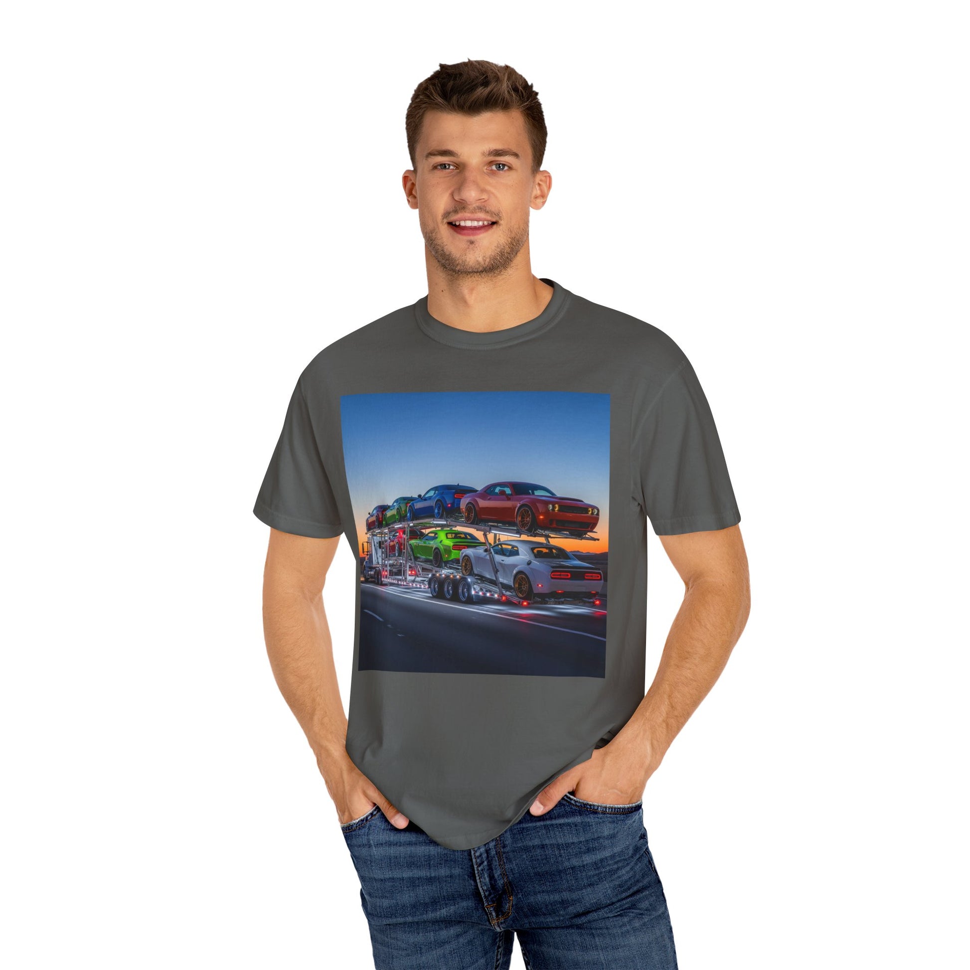 Vintage Car Transport Unisex T-shirt, Retro Car Lover Gift, Automotive Graphic Tee, Car Enthusiast Apparel, Nostalgic Summer Wear