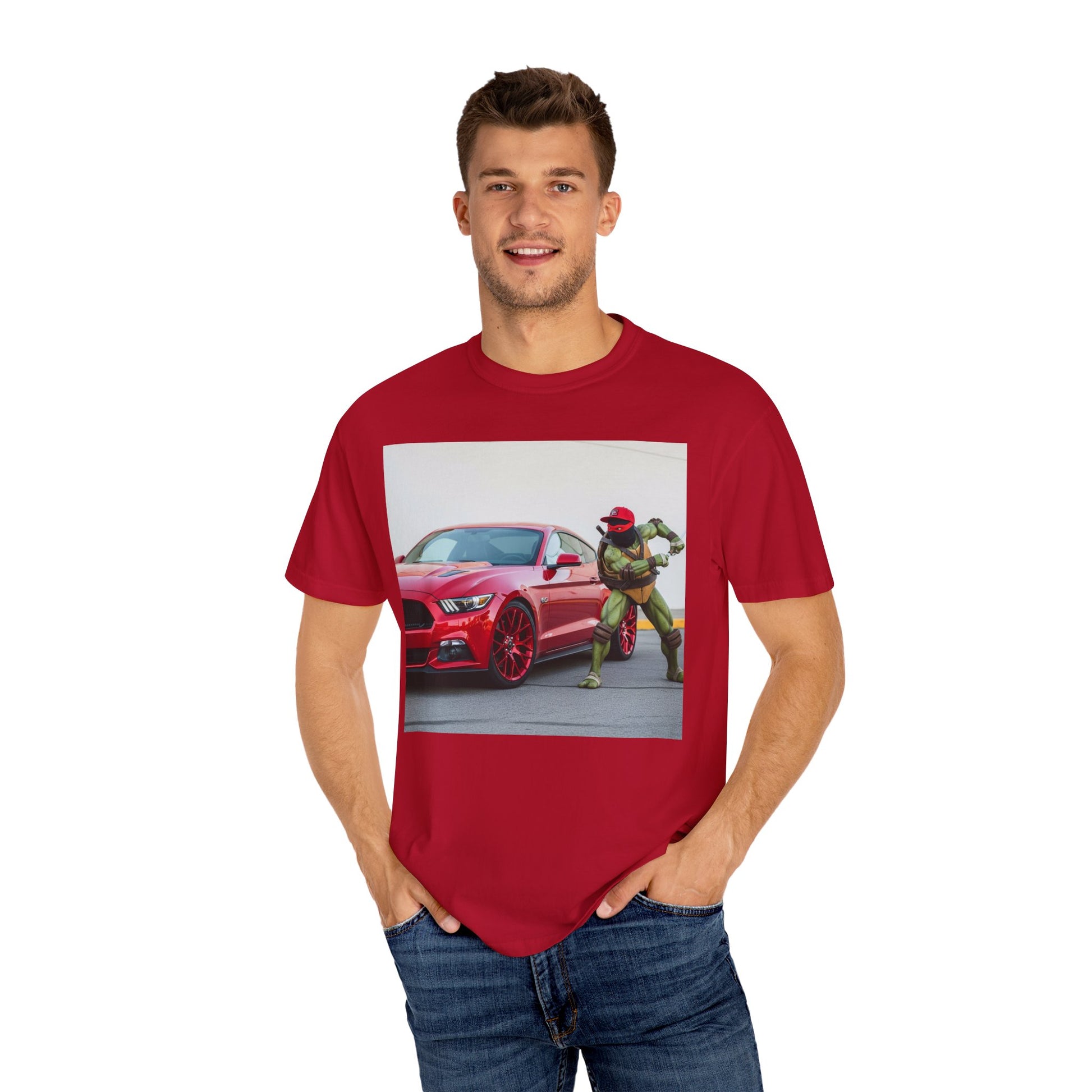 Cool Car & Ninja Graphic T-shirt, Unisex Fashion Tee, Unique Gift, Car Enthusiast Shirt, Nostalgic Wear, Fun Casual Outfit