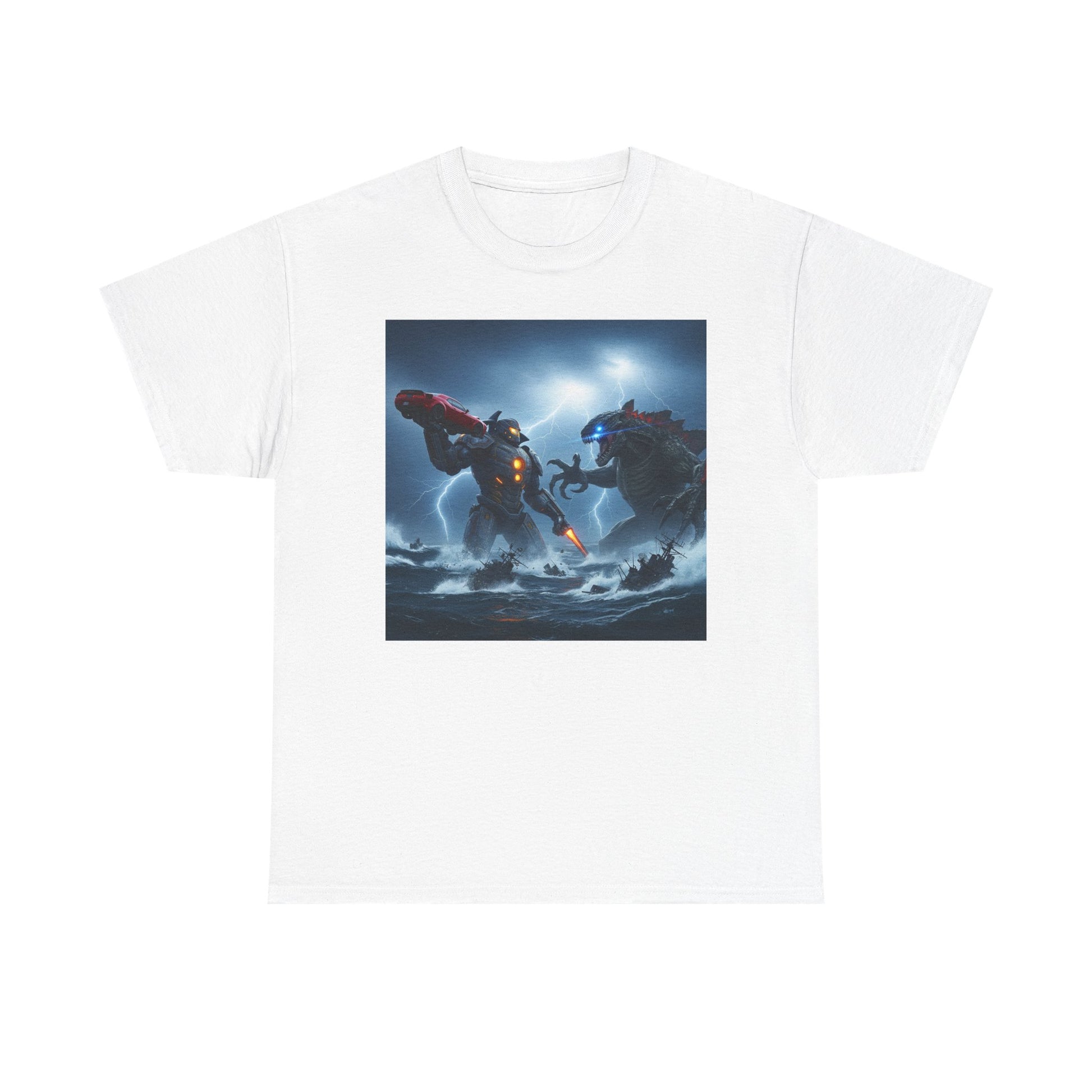 Epic Fantasy Battle Unisex Heavy Cotton Tee, Casual Wear, Gamer Gift, Graphic T-Shirt, Fantasy Art Tee, Unique Apparel