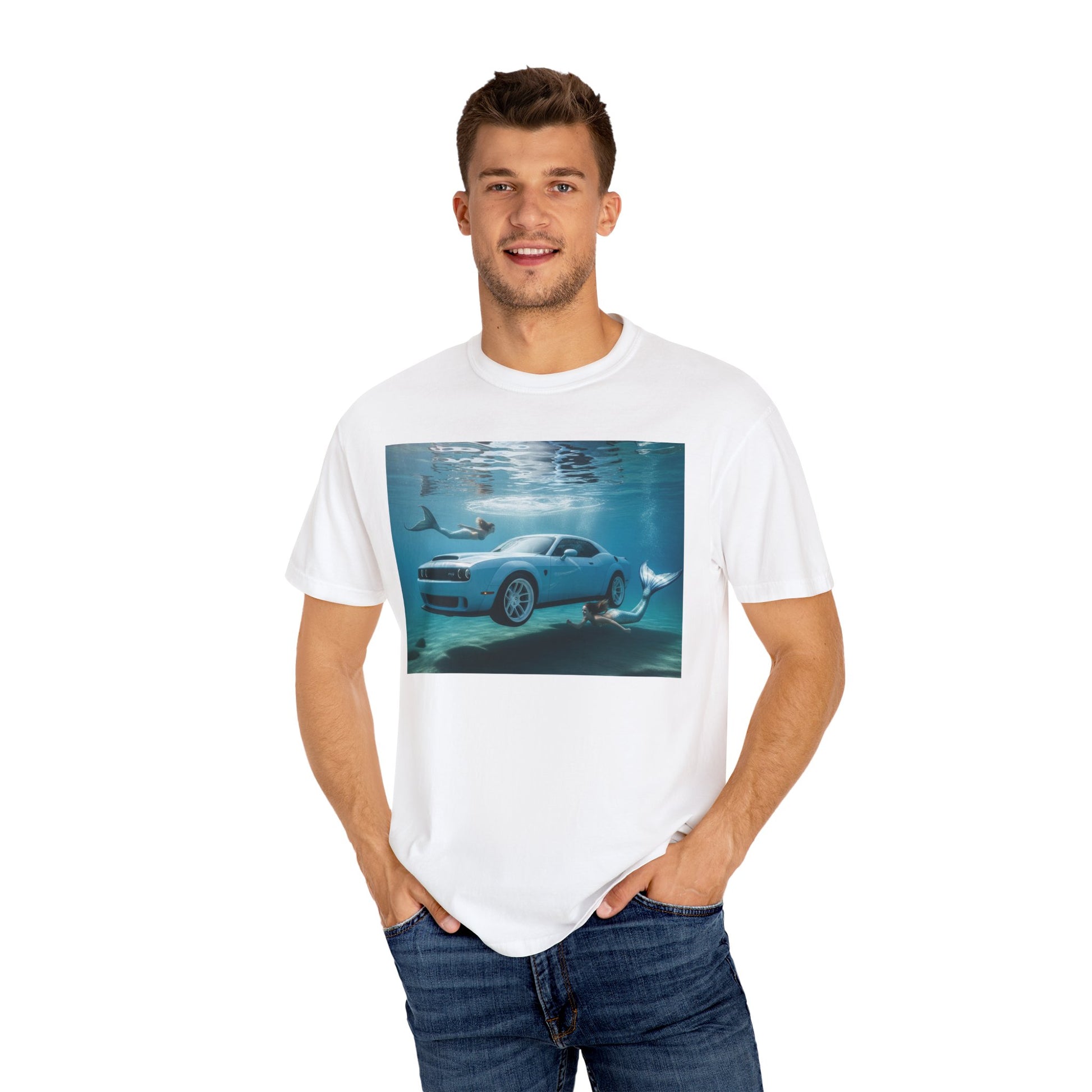 Ocean Escape Unisex T-Shirt, Cool Car Underwater Tee, Funny Beach Shirt, Summer Style, Gift for Car Lovers