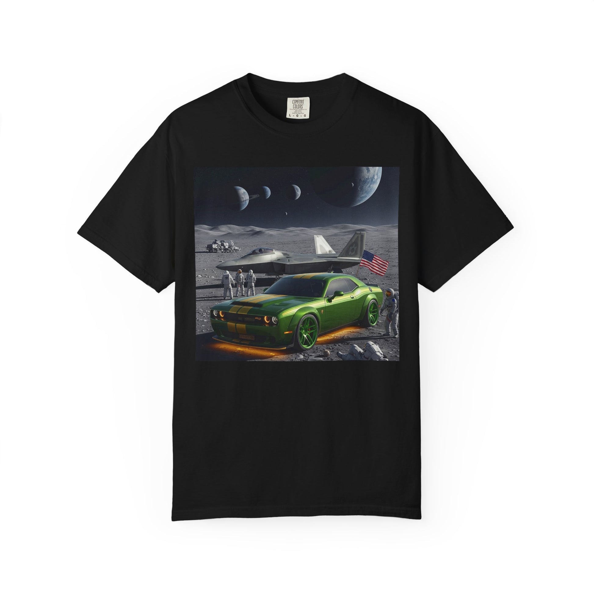 Moonlit Muscle Car T-Shirt | Space-themed Tee for Car Lovers, Unique Gift for Birthdays, Retro Style, Unisex Tee