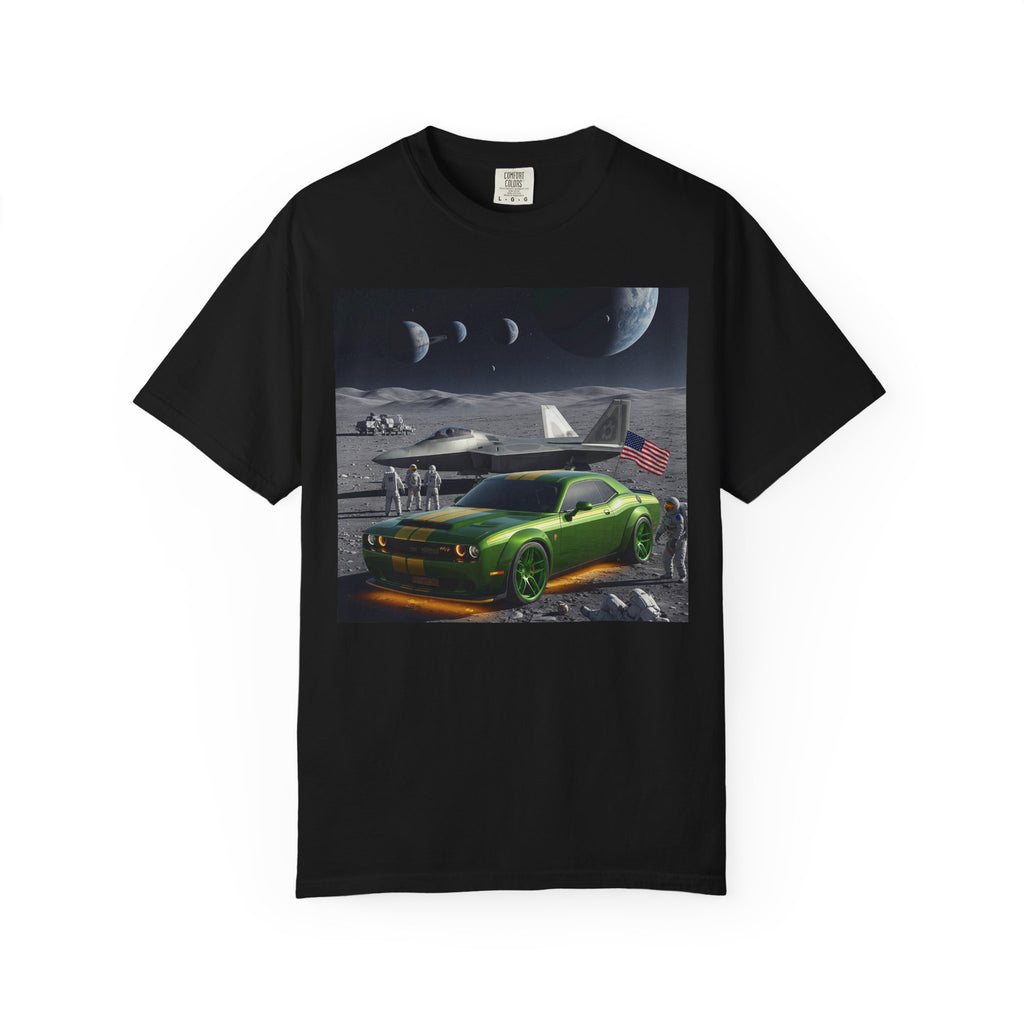 Moonlit Muscle Car T-Shirt | Space-themed Tee for Car Lovers, Unique Gift for Birthdays, Retro Style, Unisex Tee