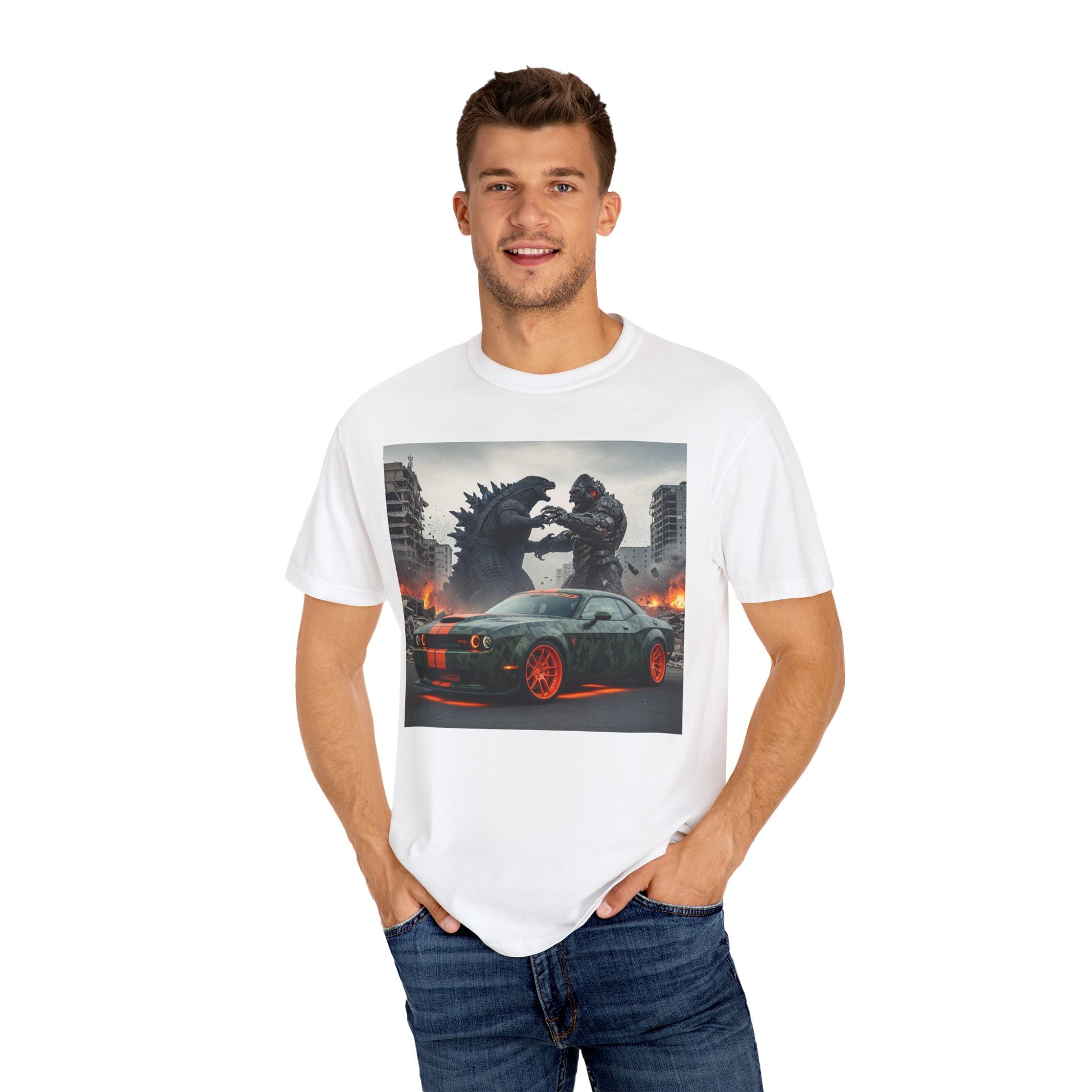 zilla vs. Monster Unisex T-Shirt, Graphic Tee for Men and Women, Perfect for Halloween, Gifts, Car Lovers, Movie Fans