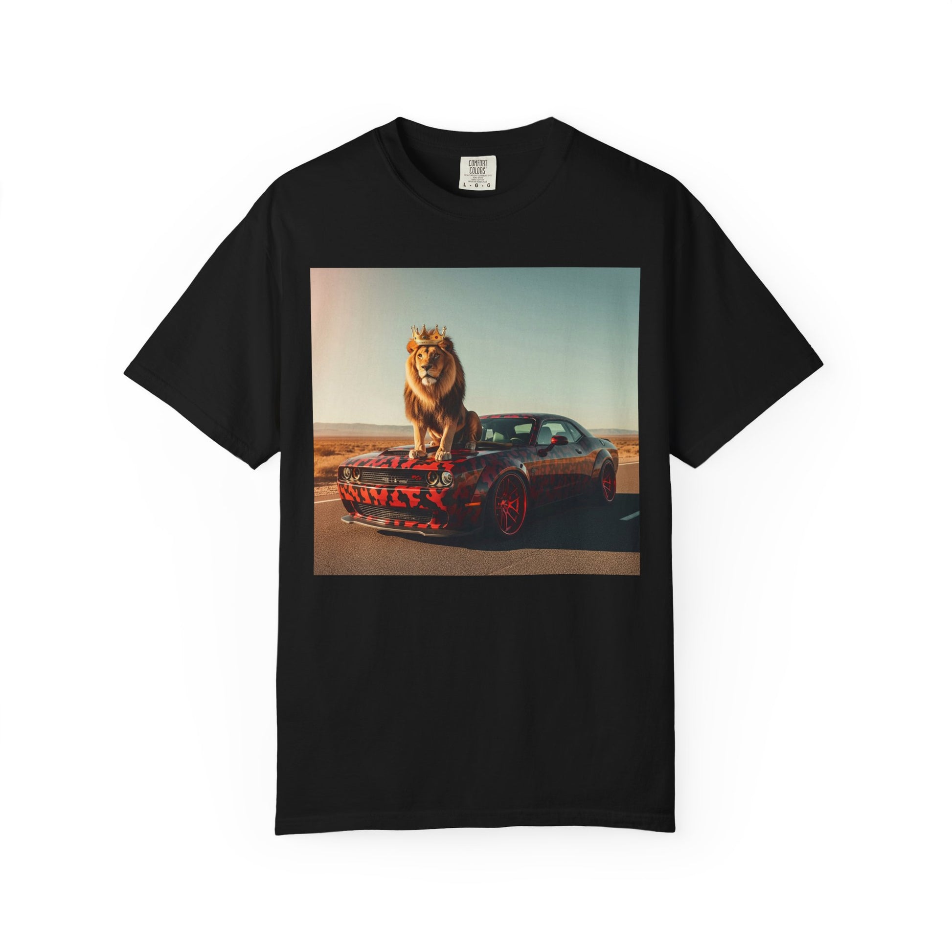 Fierce Lion Graphic Tee, Vintage Car T-shirt, Animal Lover Gift, Unisex Fashion Shirt, Cool Casual Wear, Unique Statement Top