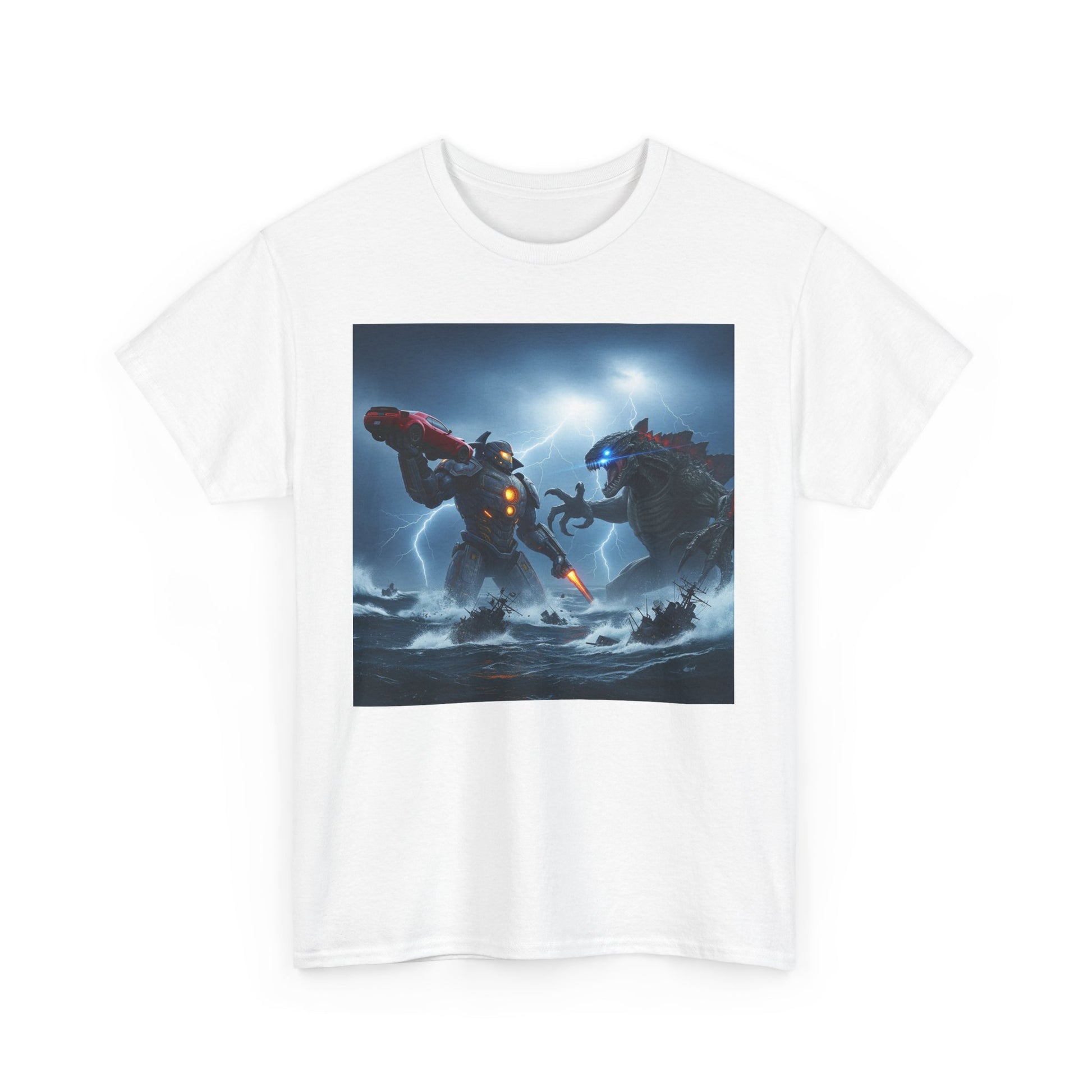 Epic Fantasy Battle Unisex Heavy Cotton Tee, Casual Wear, Gamer Gift, Graphic T-Shirt, Fantasy Art Tee, Unique Apparel