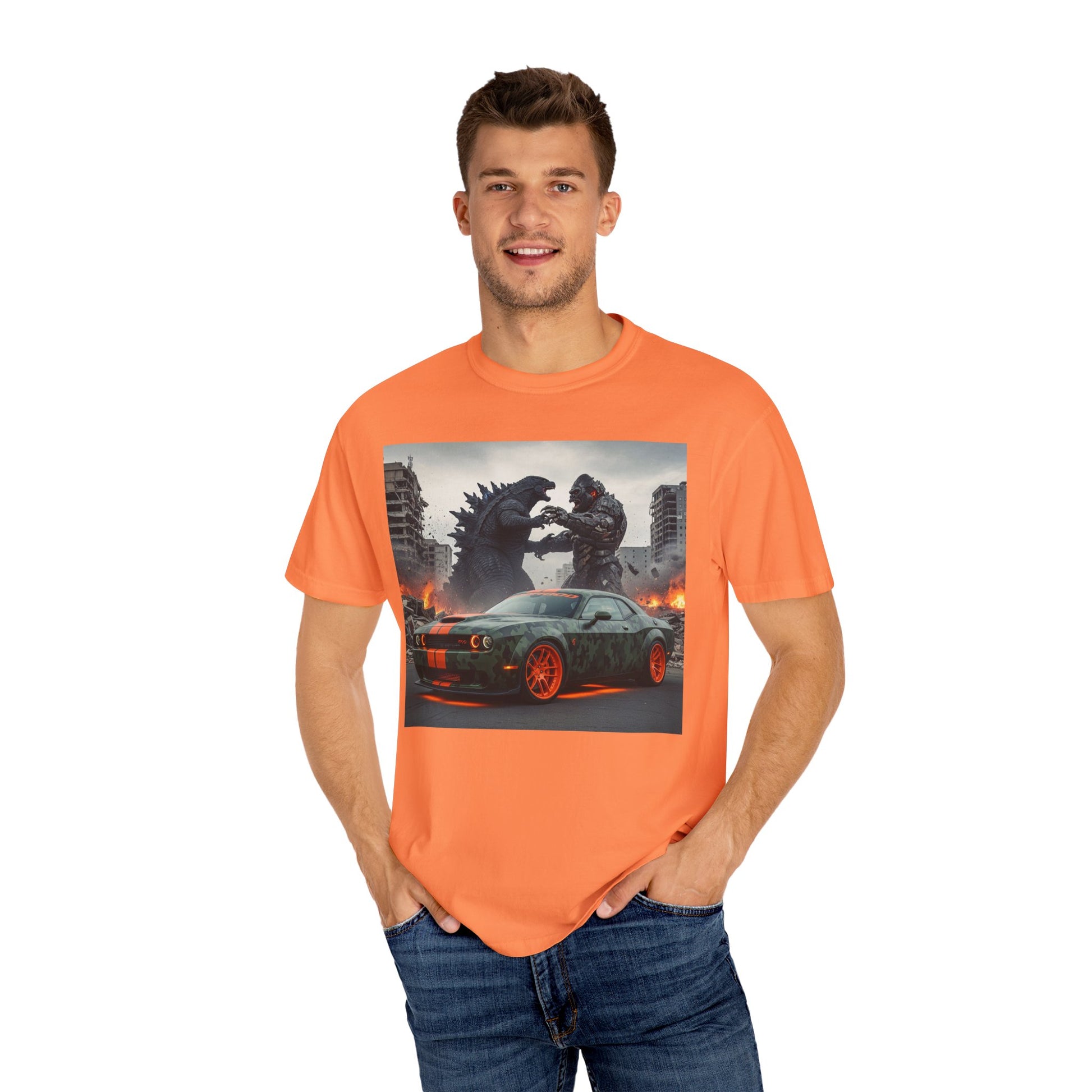 zilla vs. Monster Unisex T-Shirt, Graphic Tee for Men and Women, Perfect for Halloween, Gifts, Car Lovers, Movie Fans