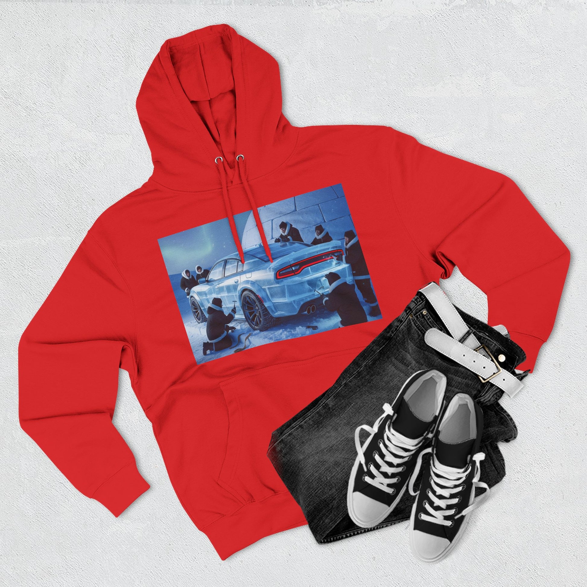 Cool Artwork Fleece Hoodie, Car Enthusiast Apparel, Streetwear Gift, Winter Fashion, Unique Graphic Hoodie